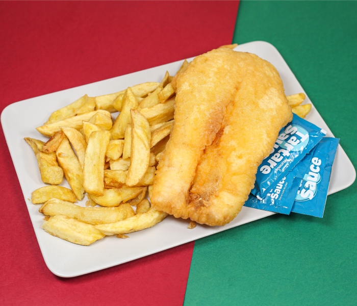Crispy Fish & Chips served at Barracuda Takeaway in Boness